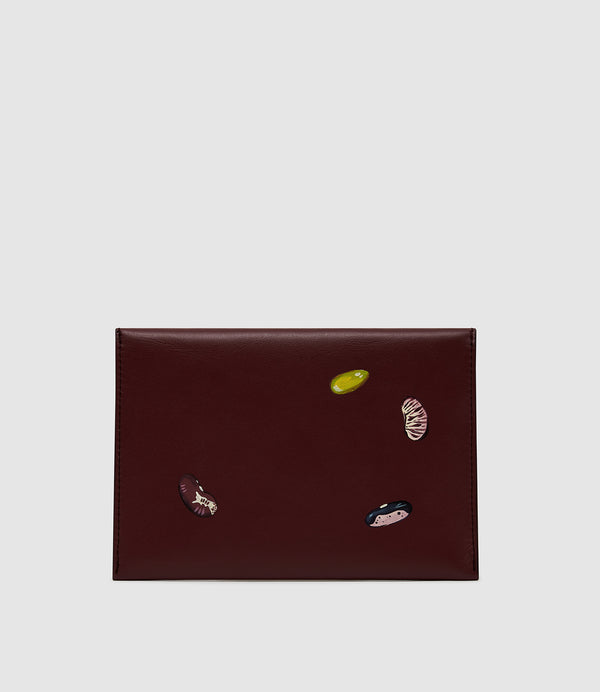 Métier x Gohar World A6 Envelope Smooth Calfskin Wine with Orange