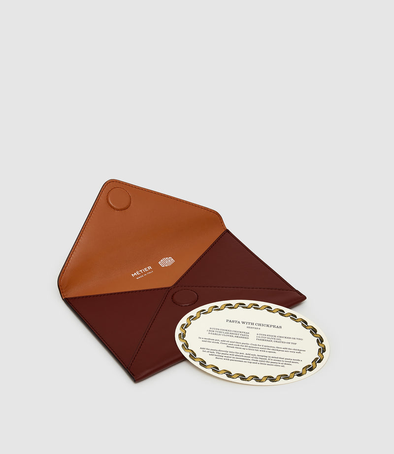 Métier x Gohar World A6 Envelope Smooth Calfskin Wine with Orange
