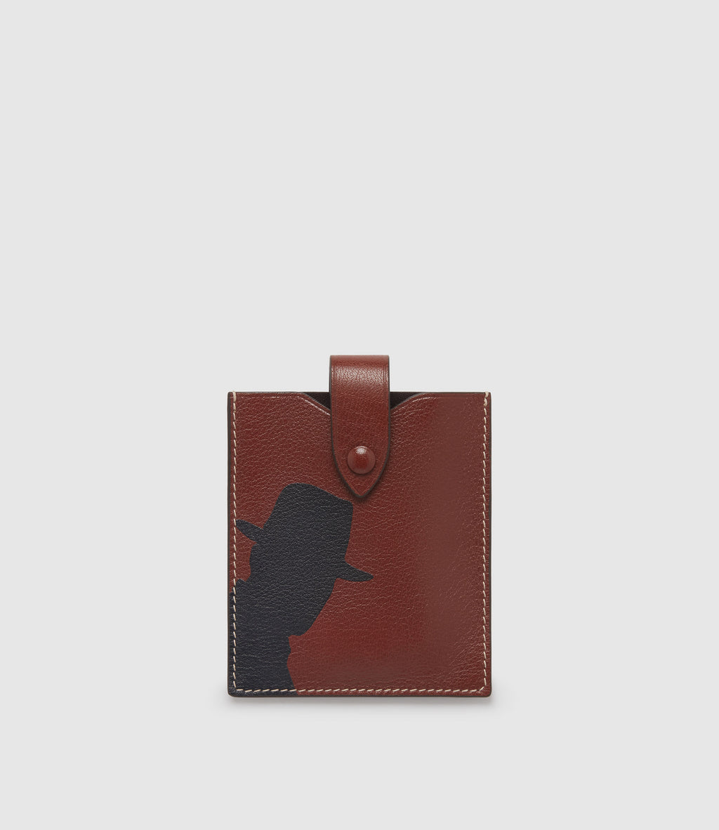 INDIANA JONES™ Deck of Cards Case Rust Leather Handmade in Italy Métier