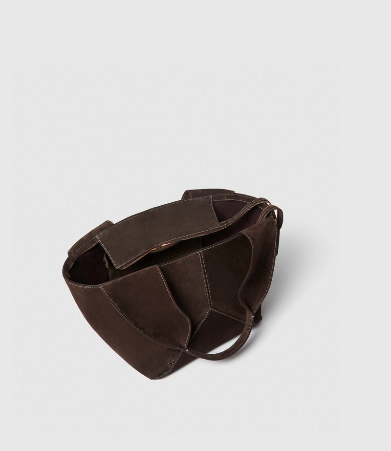 Market Small Suede Chocolate With Salt Stitching