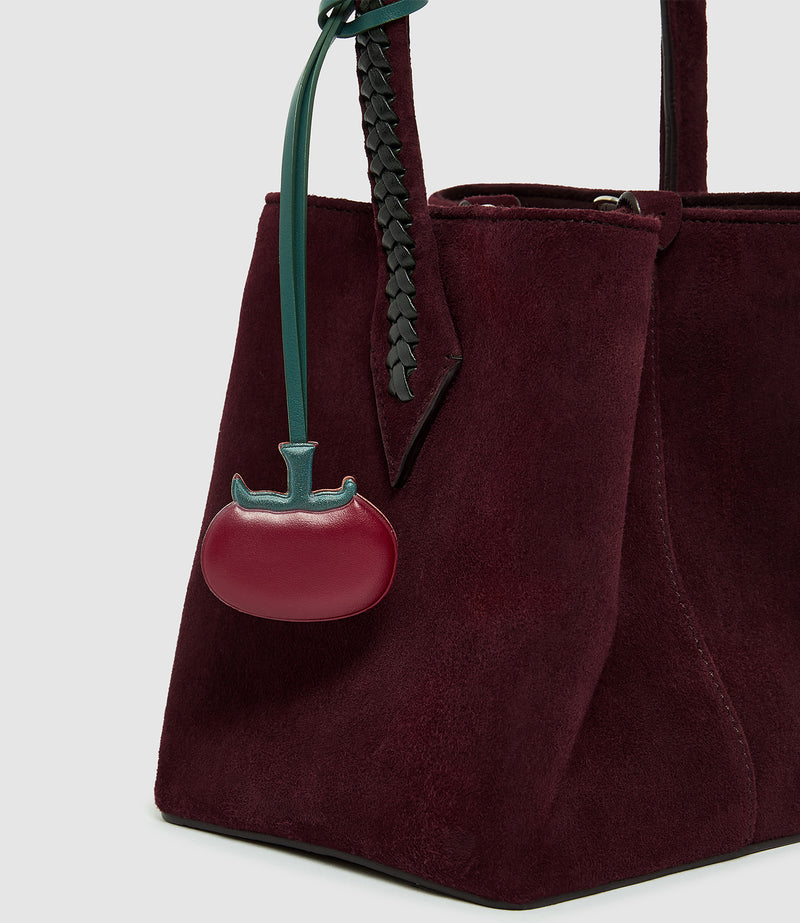 Métier x Gohar World Tomato Charm Smooth Calfskin Wine with Dark Green