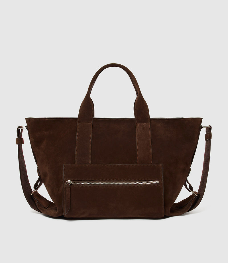 Racer Tote Suede Chocolate
