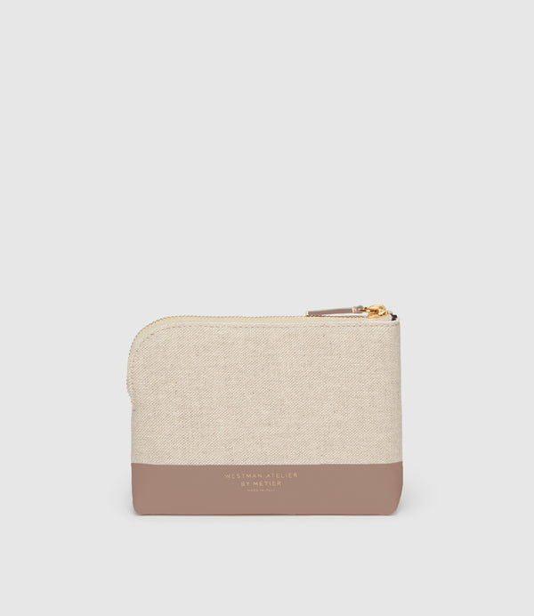 Westman Atelier By Métier Petite Makeup Pouch Natural Linen with Desert