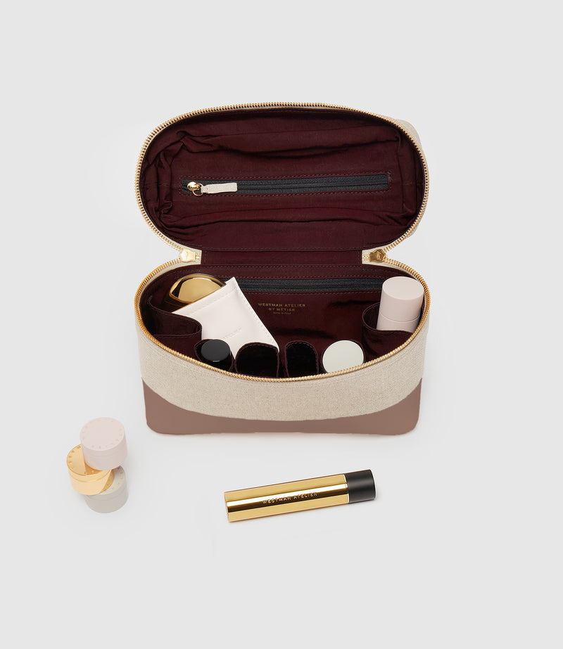 Westman Atelier By Métier Makeup Train Case Natural Linen with Desert