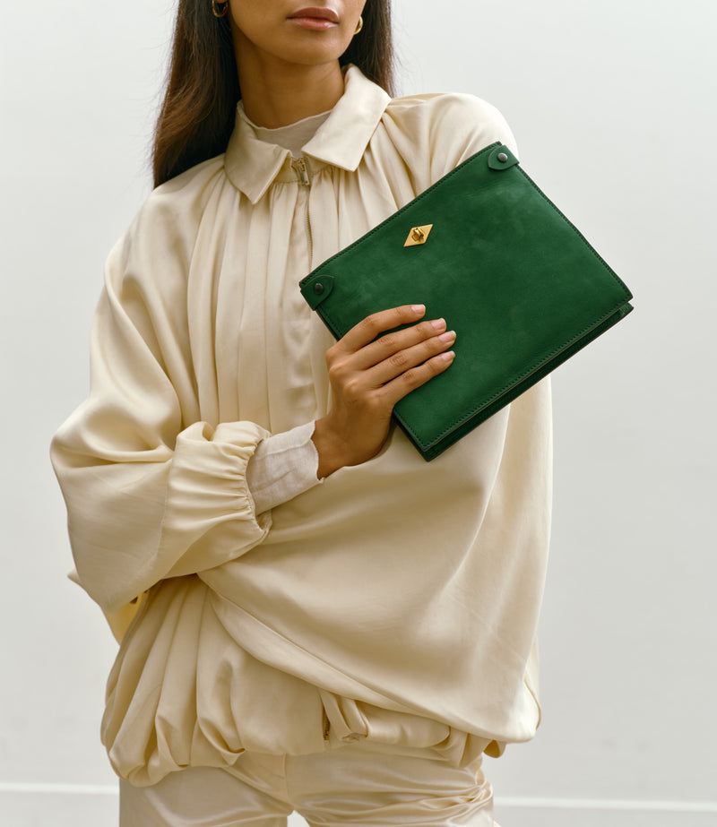 Stowaway Crossbody Nubuck Bright Emerald