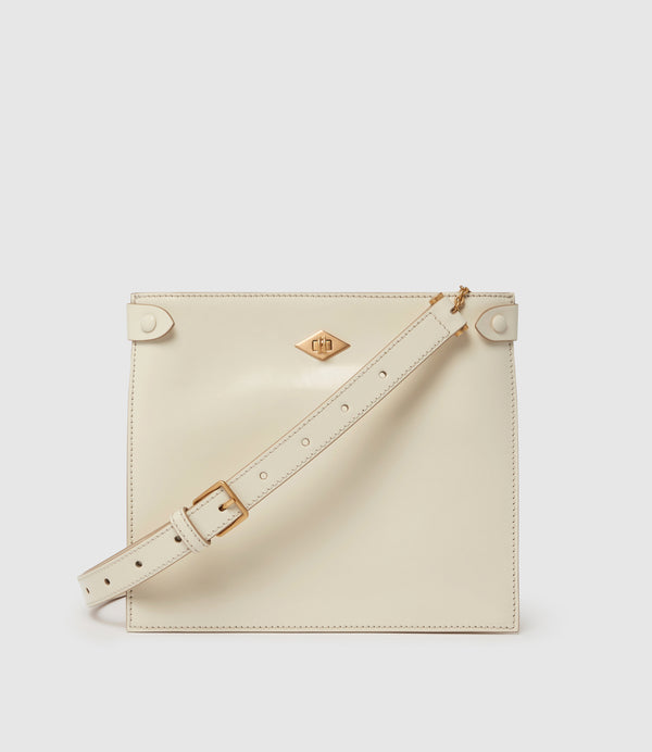 Stowaway Glossy Calfskin White Sand