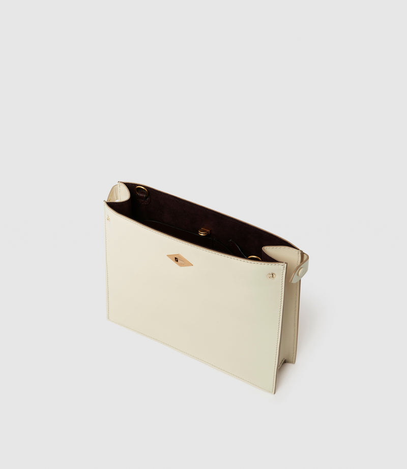 Stowaway Glossy Calfskin White Sand