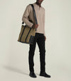 Mariner Zippered Tote Military Twill Khaki with Cacao