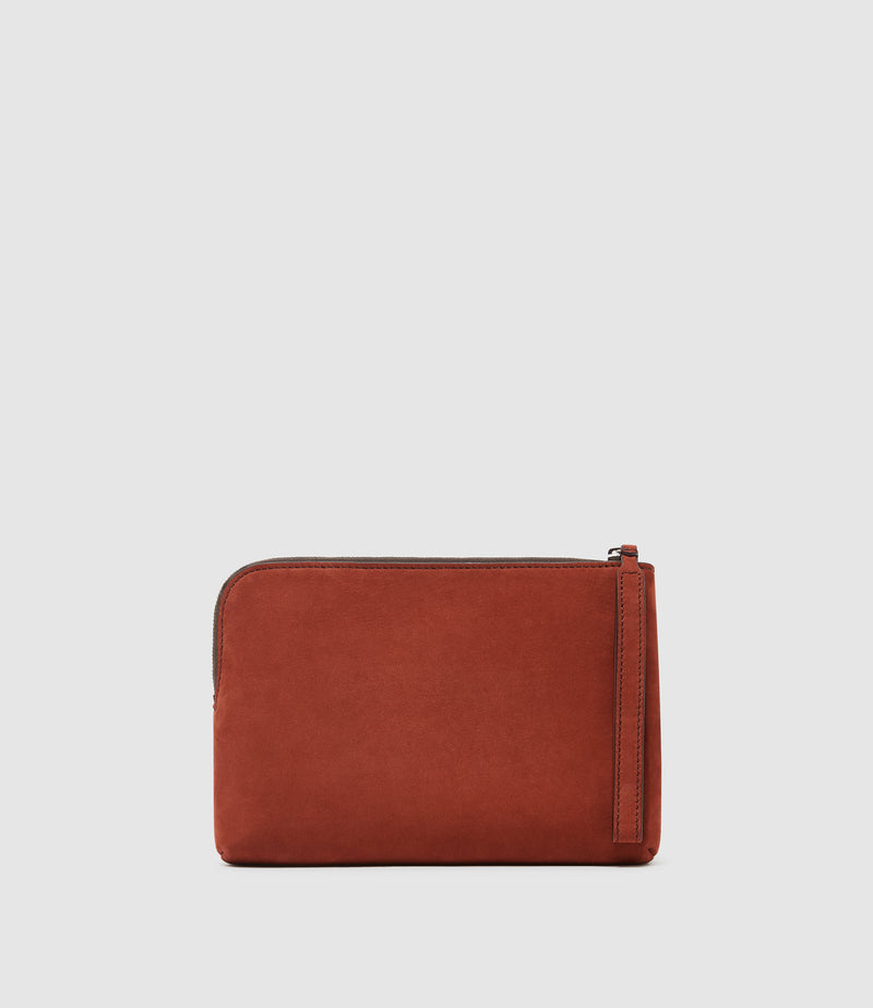Wristlet Clutch Nubuck Rust