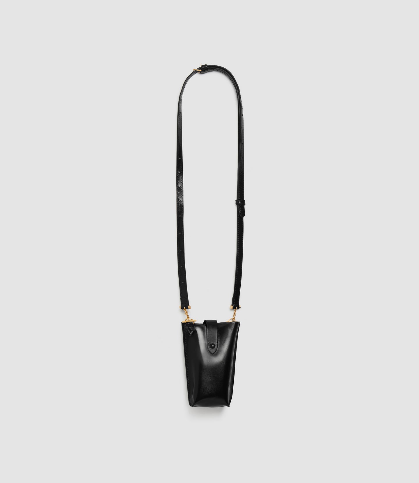 Minimalist Double Glossy Calfskin Black