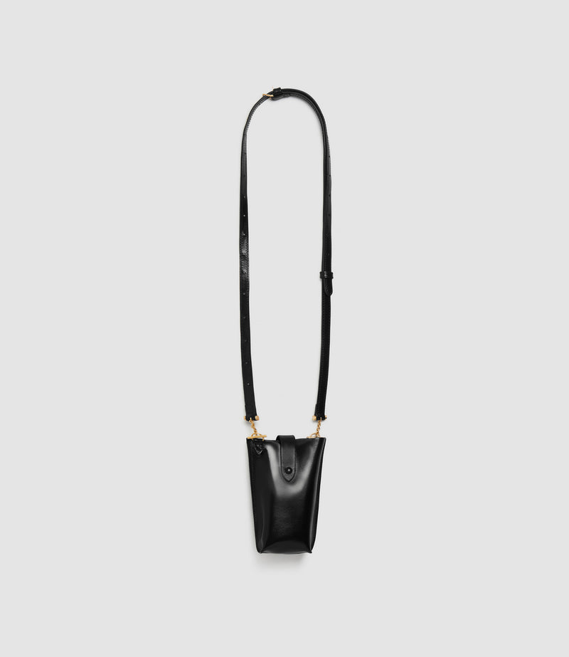 Minimalist Double Glossy Calfskin Black