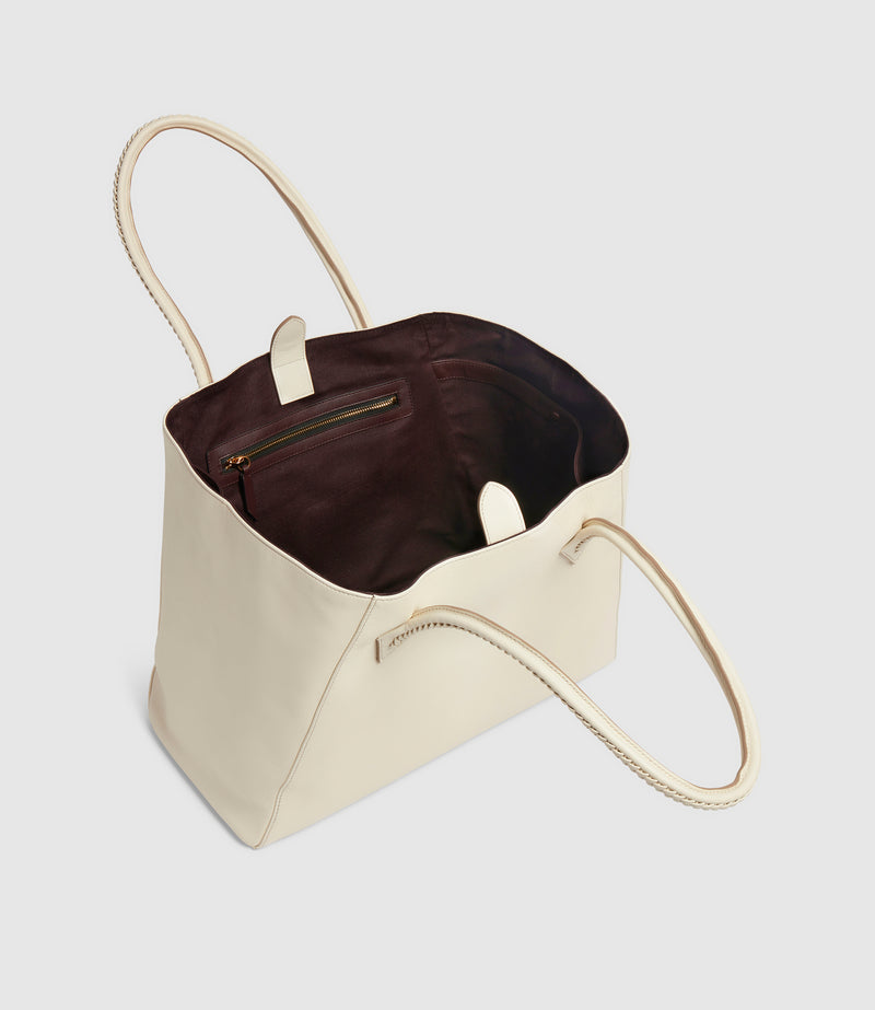 Perriand Collapsible Cabas Smooth Calfskin White Sand