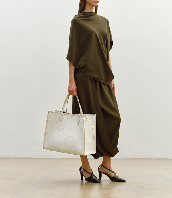 Chameleon 41 Oversized Diamond Jacquard Grey with Bianco
