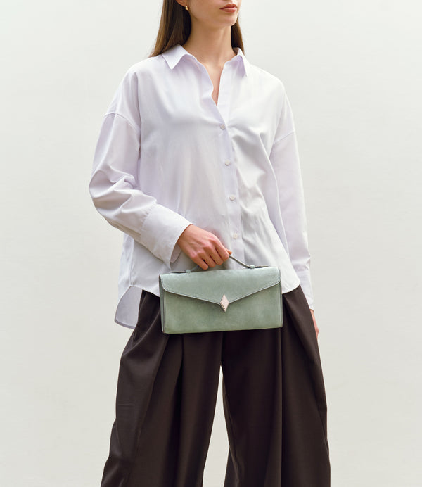 Edge Clutch Suede Terra