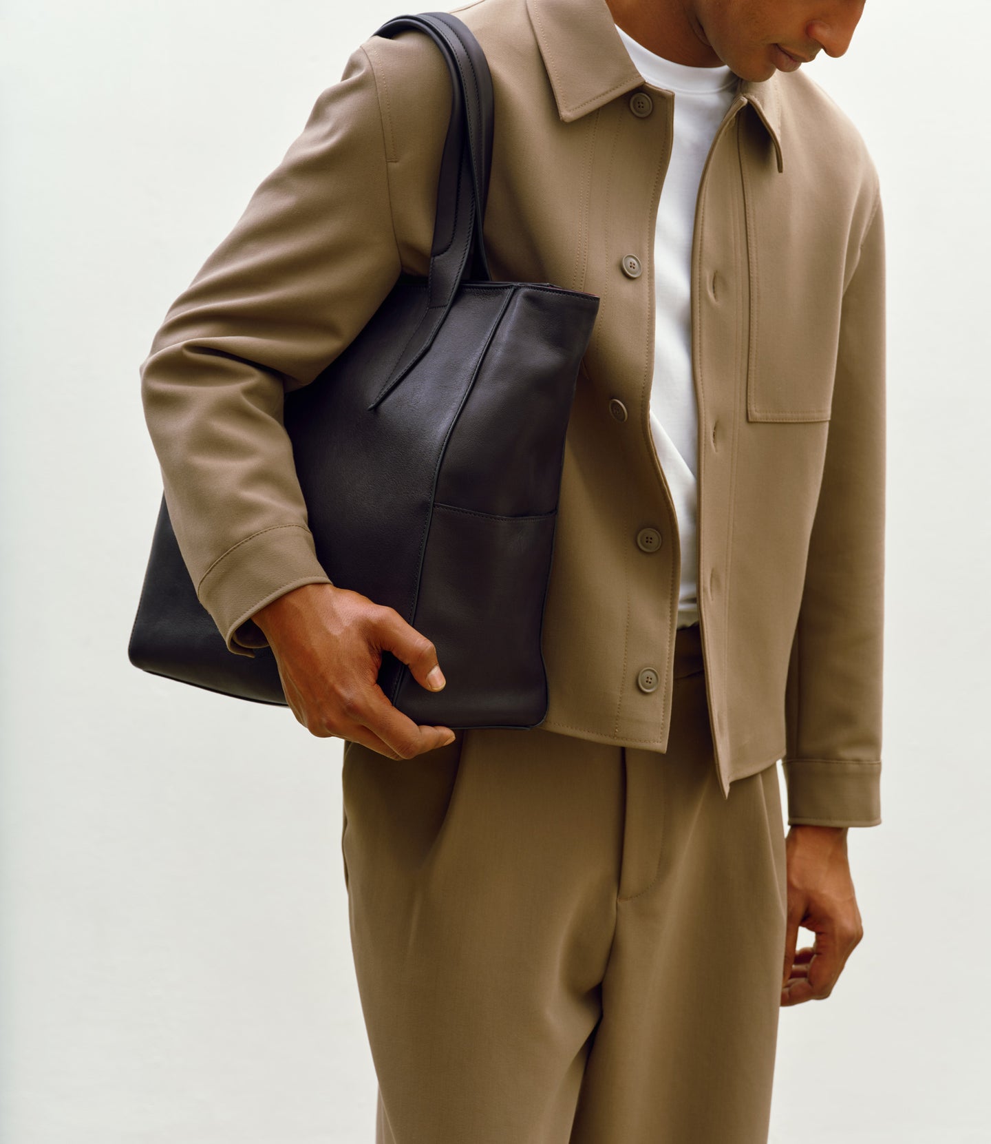 Passerby North-South Supple Calfskin Black