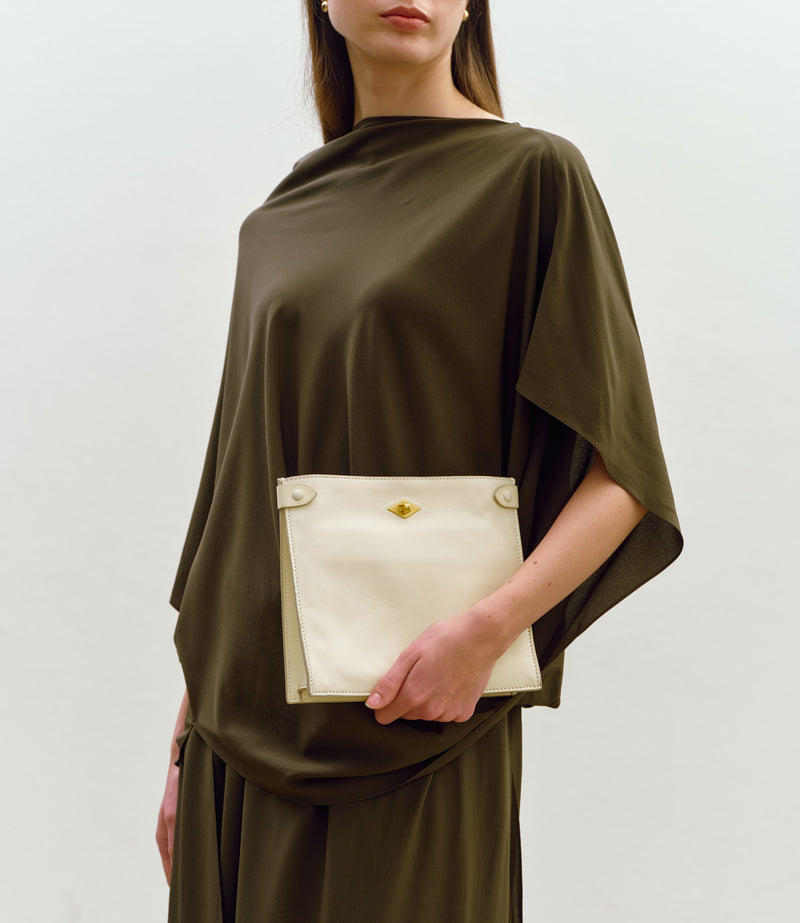 Stowaway Crossbody Buttery Nappa Crème with Gold Hardware