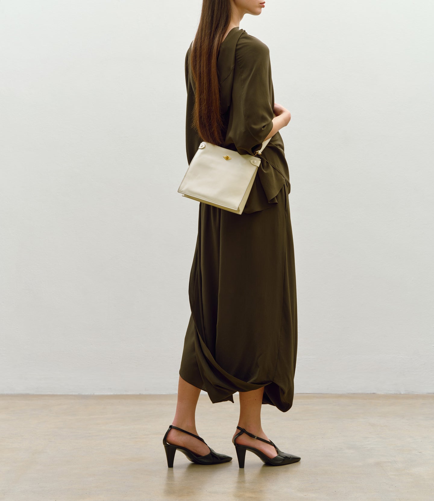 Stowaway Crossbody Buttery Nappa Crème with Gold Hardware