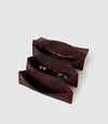 Small Jewellery Travel Case Buttery Suede Amarone