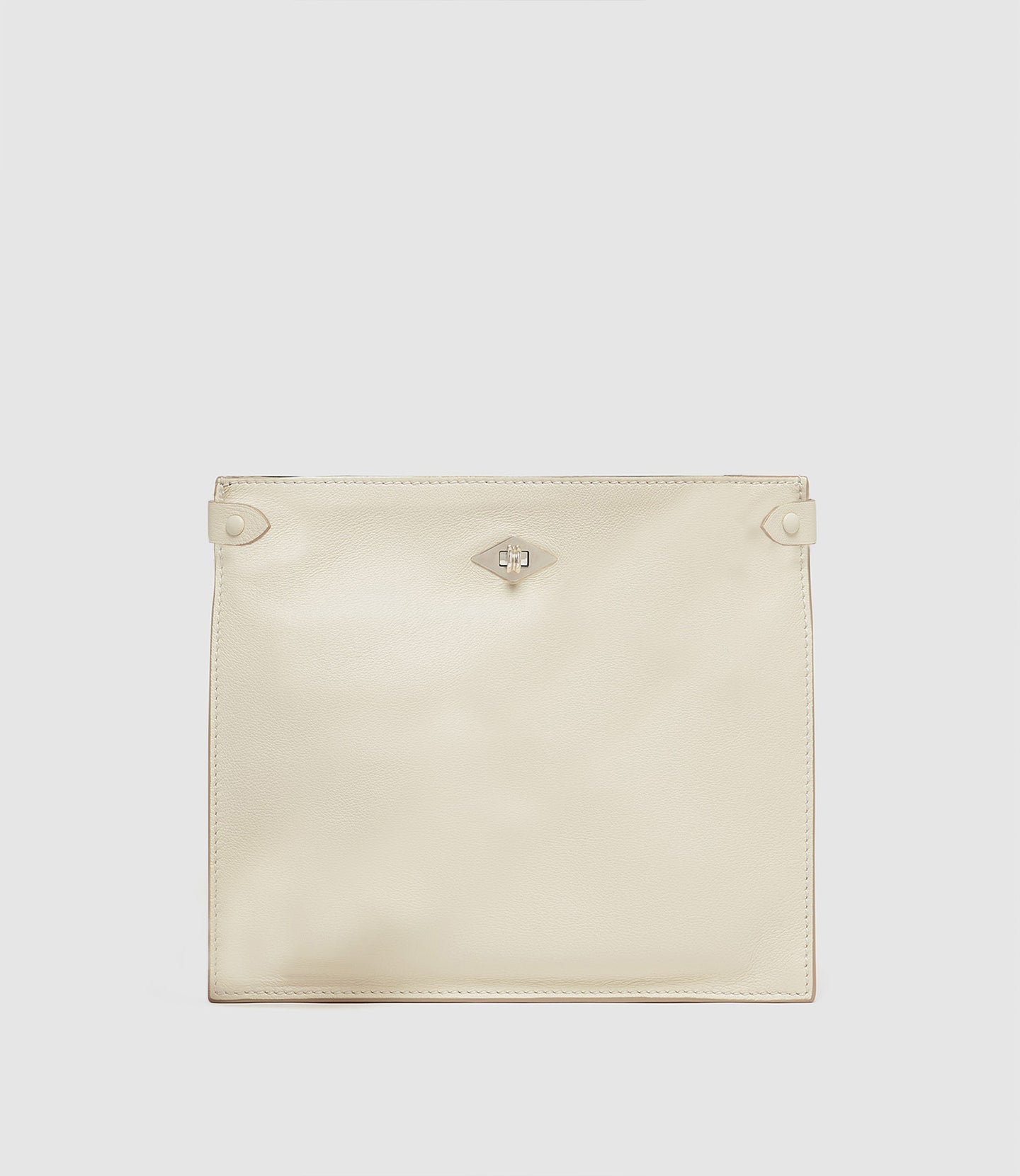 Stowaway Crossbody Smooth Calfskin White Sand with Silver Hardware