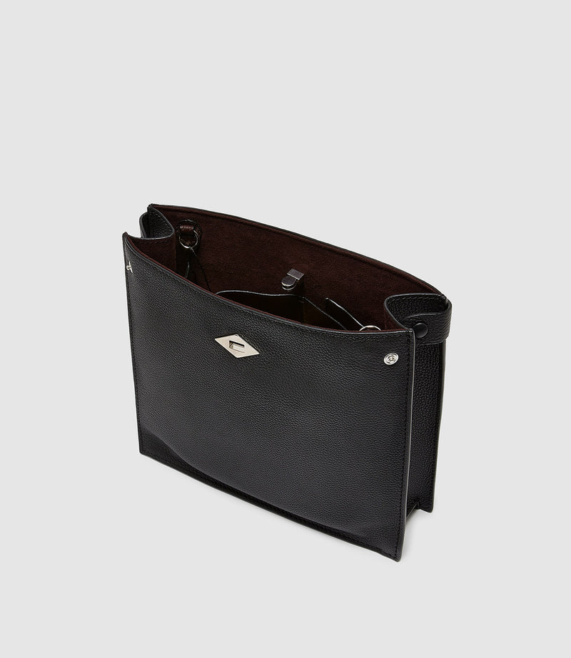 Stowaway Crossbody Soft Grain Leather Black