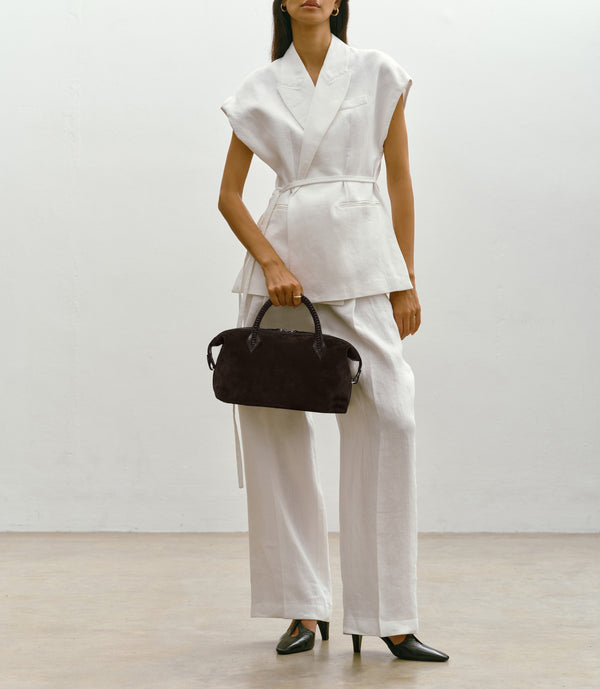 Vérité City Small Suede Chocolate with Elvis Cacao