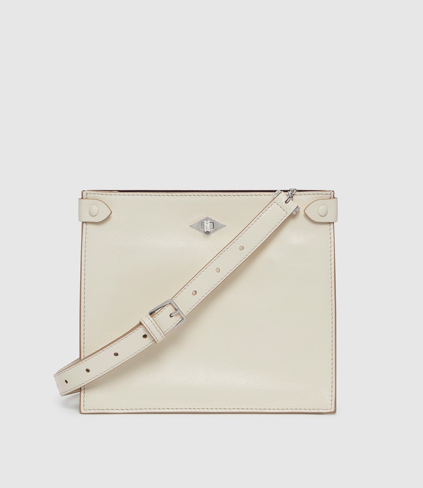 Stowaway Crossbody Elvis White Sand with Silver Hardware