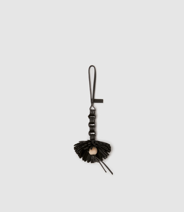 Aquilone Flower Charm Smooth Calfskin Black