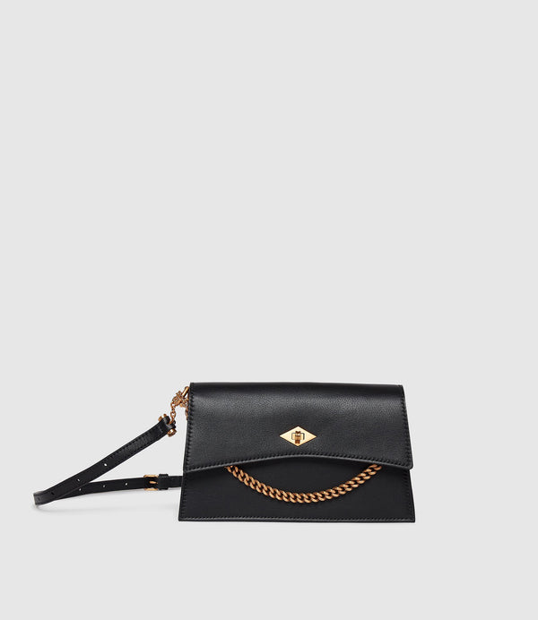 Roma Mini Clutch Smooth Calfskin Black