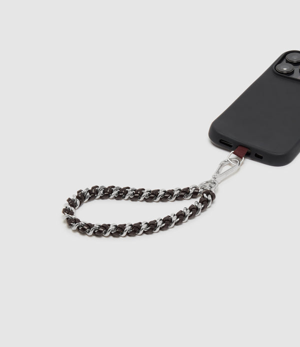 Wristlet Chain Strap Elvis Black with Silver Hardware