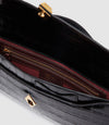 Edge Clutch Embossed Croc Black