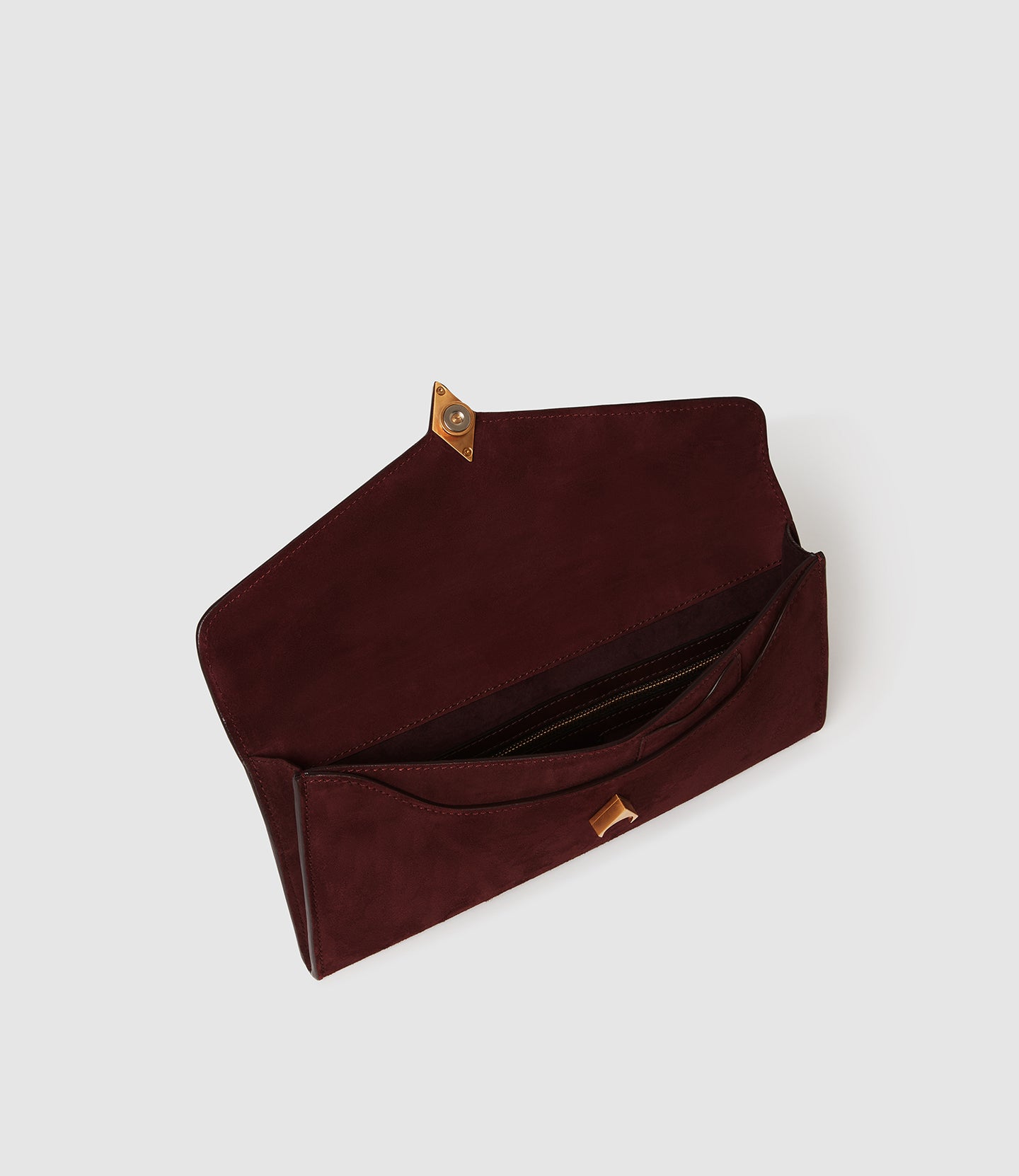 Edge Clutch Buttery Suede Amarone