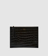 Small Pouchette Embossed Croc Black