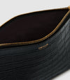 Small Pouchette Embossed Croc Black