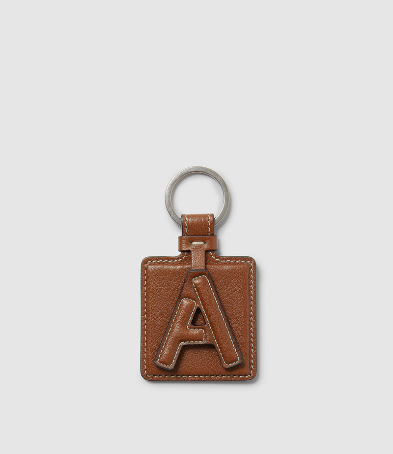 Letter Key Ring Buffalo Cognac