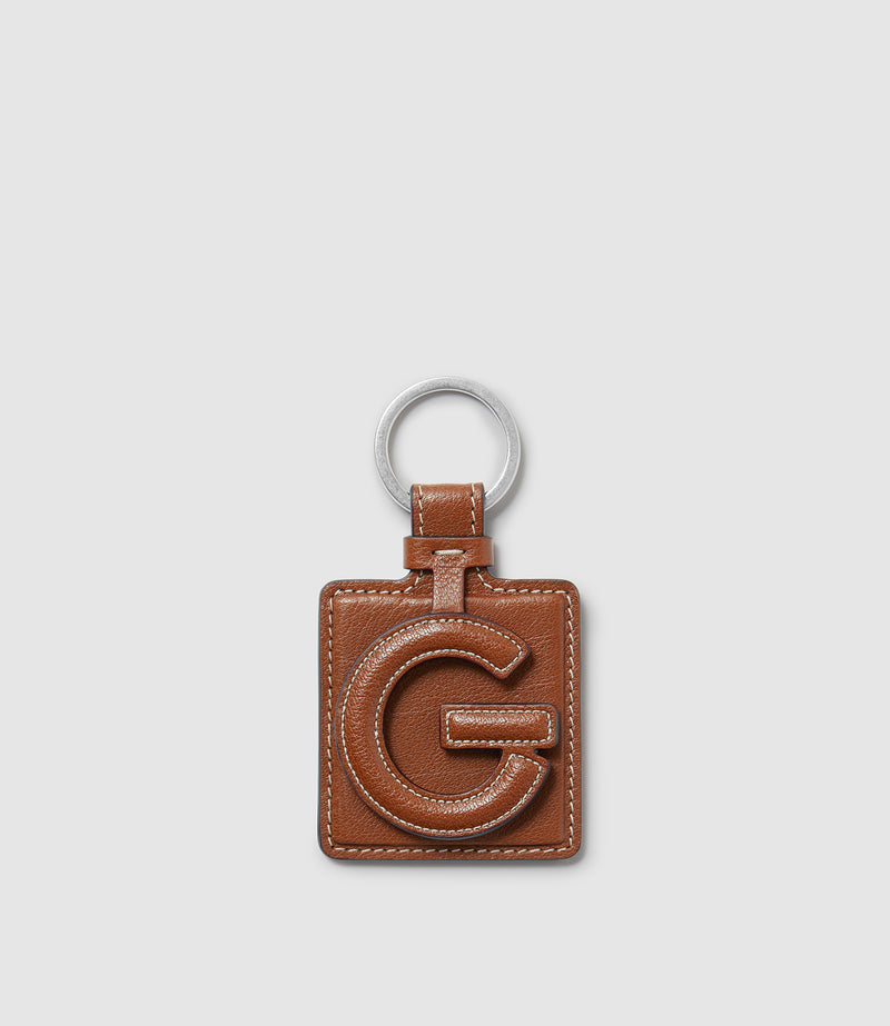 Letter Key Ring Buffalo Cognac