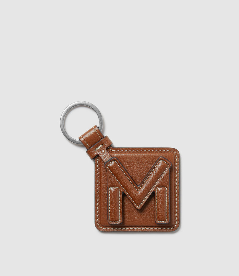 Letter Key Ring Buffalo Cognac