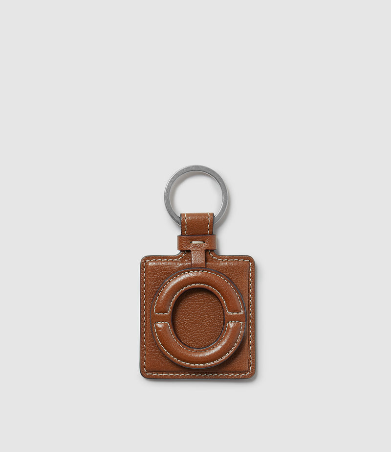 Letter Key Ring Buffalo Cognac