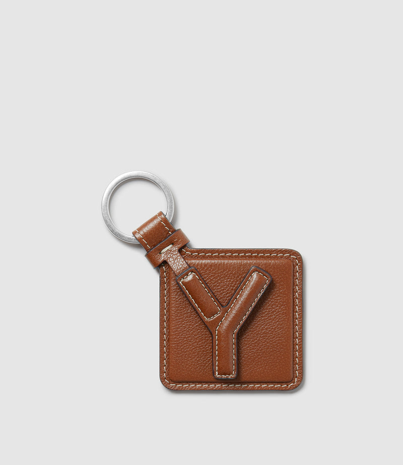 Letter Key Ring Buffalo Cognac