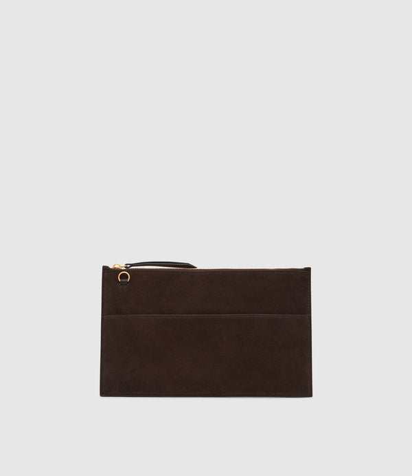 Incognito Clutch Suede Chocolate