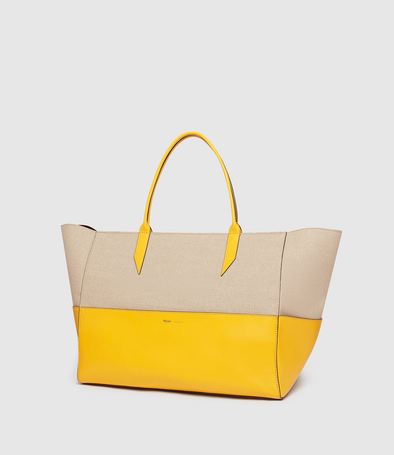 Incognito Large Cabas Linen and Nappa Plongé Calfskin Izamal Yellow