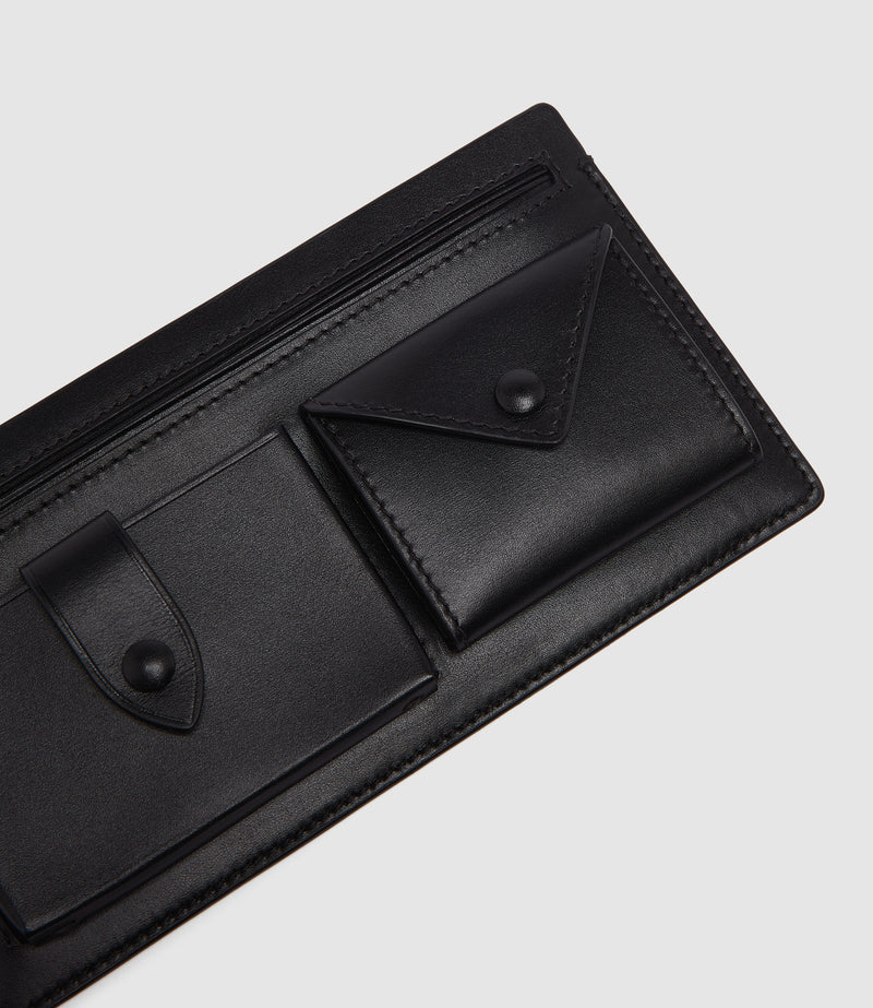 Inside Out Wallet Silky Calfskin Black