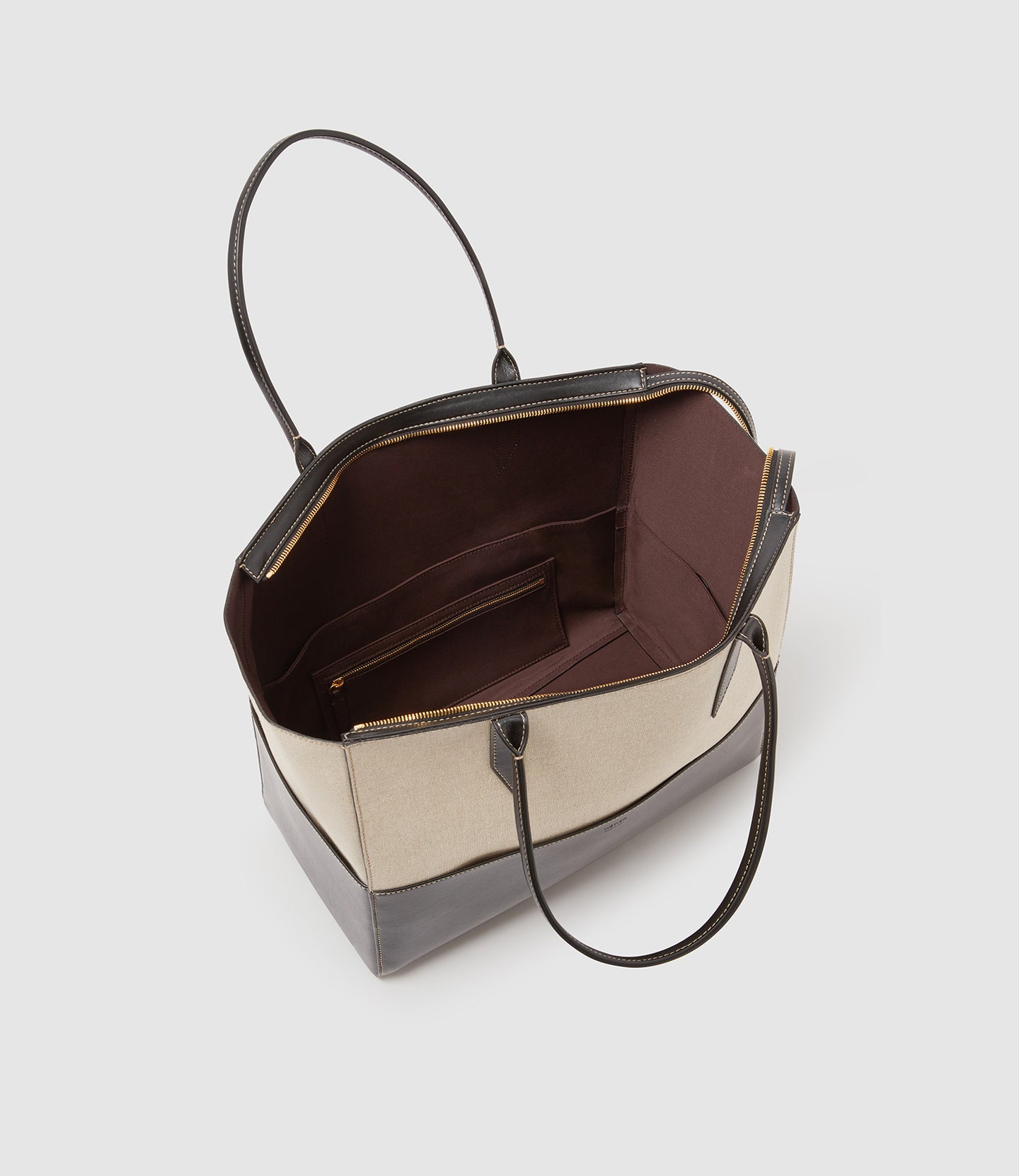 Incognito Small Cabas Linen with Apple Leather Black