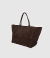 Incognito Large Cabas Suede Chocolate with Salt Stitching