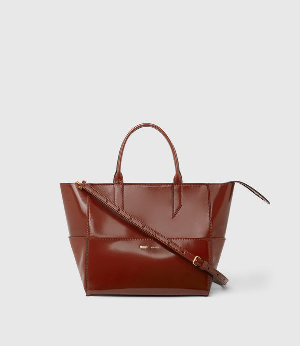 Incognito Crossbody Glossy Calfskin Burnt Tobacco