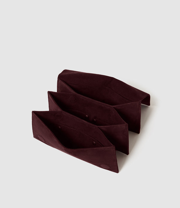 Small Jewellery Travel Case Buttery Suede Amarone