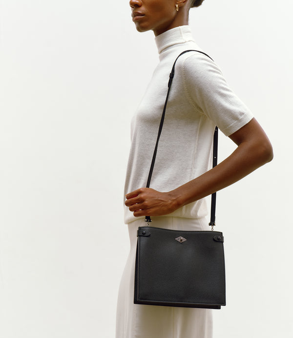 Stowaway Crossbody Soft Grain Leather Black
