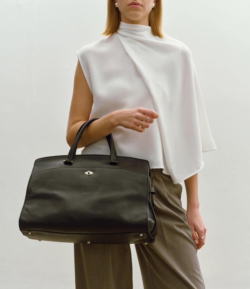 Private Eye Buttery Nappa Black with Silver Hardware