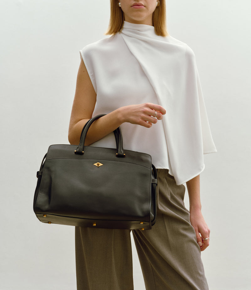 Private Eye Buttery Nappa Black with Silver Hardware