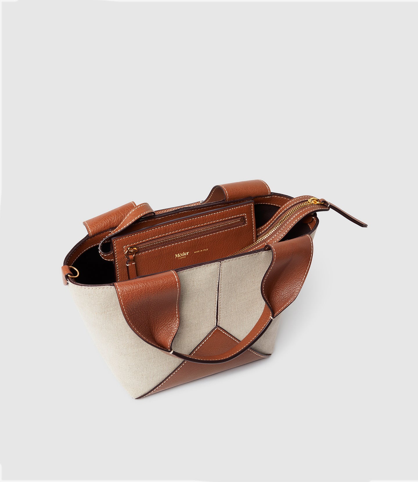 Market Mini Natural Linen with Cognac