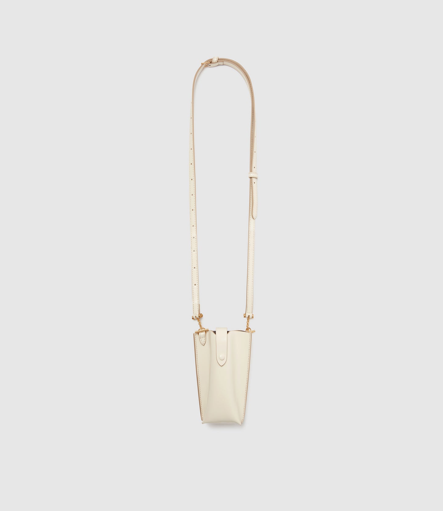 Minimalist Double Glossy Calfskin White Sand